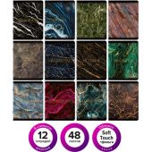 Тетради предметные, КОМПЛЕКТ 12 ПРЕДМЕТОВ, 48 л., SoftTouch, фольга, BRAUBERG, "MARBLE", 404326