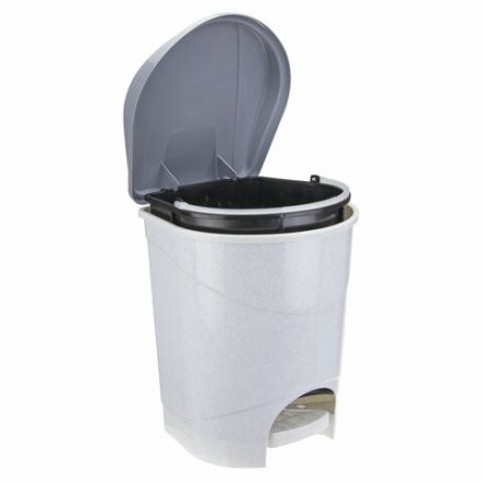 Ведро мусорное с КРЫШКОЙ и ПЕДАЛЬЮ 11 литров, 33х26х27 см, серое, IDEA, М 2891, М2891