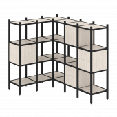 Loft Угловой внутренний стеллаж наборный VR.L-30 Денвер светлый/Чёрный металл 1278*1278*1458