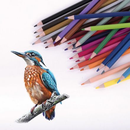 Карандаши цветные ЮНЛАНДИЯ "ДОМИКИ", 24 цвета, шестигранные, грифель 3 мм, 181838