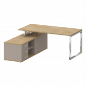 Shift Стол руководителя с опорной греденцией, левый SK.SRG-180 (L) Тиквуд светлый/Капучино 1800*1800*753 Shift Стол руководителя с опорной греденцией, левый SK.SRG-180 (L) Тиквуд светлый/Капучино 1800*1800*753