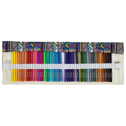 Карандаши цветные стираемые в пенале-скрутке BRAUBERG, 48 цветов + точилка и ластик, 182071