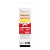 Нитки швейные 45 ЛЛ, 120 м, полиэстер, НАБОР 11 цветов, DEVELIA (Девелиа), 609617