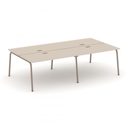 Estetica Рабочая станция на 4 места ES.D.RS-4.3-LK Капучино/Латте металл 2760*1500*750