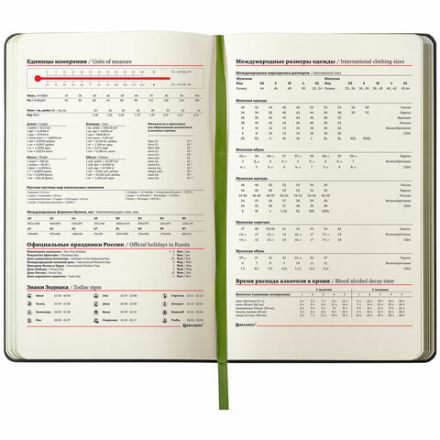 Ежедневник недатированный А5 (138х213 мм), BRAUBERG VISTA, под кожу, твердый, 136 л., "Avocado", 112026