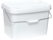 Ведро 20л. прямоугольное, с белой крышкой  белый