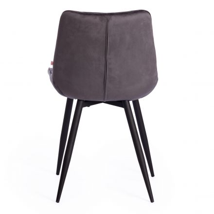Стул ABRUZZO ( mod. 8060 ) металл/велюр, 54 х 62 х 83 см, серый (HLR-21) / черный