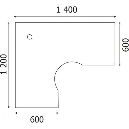 Стол эргономичный Easy One LT 22/16 левый (1400x1200x740мм) Дуб Сонома П/Н