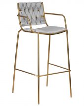 Стул барный DOBRIN MILLER GOLD, светло-серый велюр (135-37) Стул барный DOBRIN MILLER GOLD, светло-серый велюр (135-37)