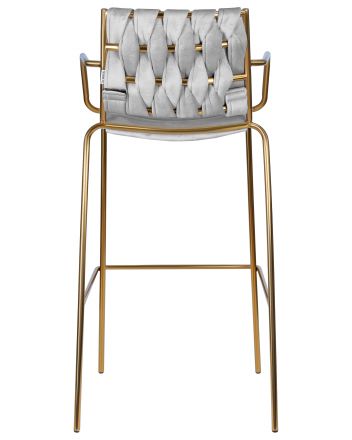 Стул барный DOBRIN MILLER GOLD, светло-серый велюр (135-37) Стул барный DOBRIN MILLER GOLD, светло-серый велюр (135-37)