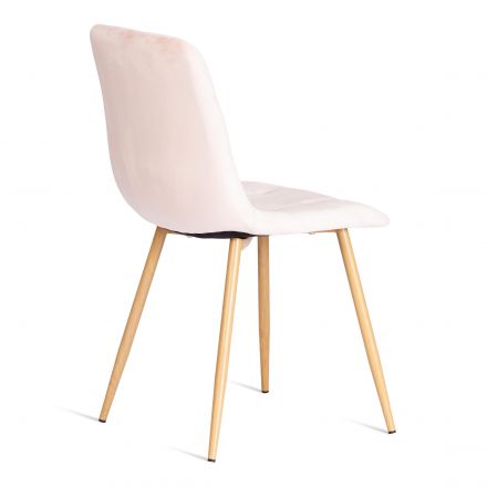 Стул CHILLY (mod. 7094-1) вельвет/металл, 44,5х52,5х86 см, pink (розовый) HLR39 / натуральный