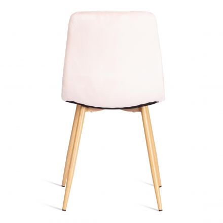 Стул CHILLY (mod. 7094-1) вельвет/металл, 44,5х52,5х86 см, pink (розовый) HLR39 / натуральный