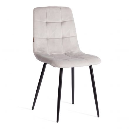 Стул CHILLY (mod. JSC-220) Велюр/металл , 44,5х52,5х88 см, Light grey (светло-серый) HLR14 / черный
