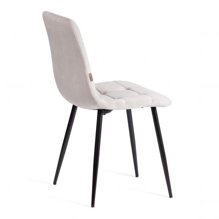 Стул CHILLY (mod. JSC-220) Велюр/металл , 44,5х52,5х88 см, Light grey (светло-серый) HLR14 / черный