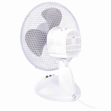 Вентилятор настольный SONNEN FT23-B6, d=23 см, 25 Вт, на подставке, 2 скоростных режима, белый/серый, 451038