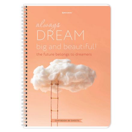 Тетрадь А4, 80 л., BRAUBERG, гребень, клетка, обложка картон, "Dream", 404049 Тетрадь А4, 80 л., BRAUBERG, гребень, клетка, обложка картон, "Dream", 404049