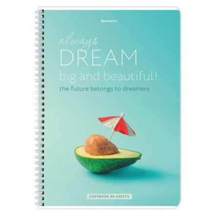 Тетрадь А4, 80 л., BRAUBERG, гребень, клетка, обложка картон, "Dream", 404049 Тетрадь А4, 80 л., BRAUBERG, гребень, клетка, обложка картон, "Dream", 404049