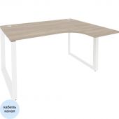 Стол 0MX_ONIX-О правый О на металлокаркасе O.MO-SA-3R аттик дуб/белый