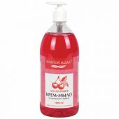 Мыло-крем жидкое 1 л, ЗОЛОТОЙ ИДЕАЛ "Спелая вишня", дозатор, 609428