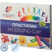 Пластилин классический Луч Классика 18 цветов 360 г со стеком