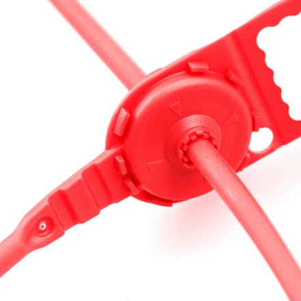 Пломба пластиковая универсальная Стрела,одноразовая 525мм,красный,100 шт/уп