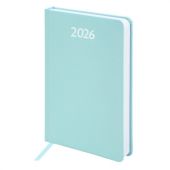 Ежедневник датированный 2026, А5, 138x213 мм, BRAUBERG "Profile", балакрон, мятный, 117074
