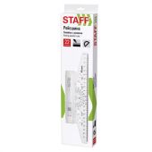 Линейка с роликом (рейсшина) 22 см, металлический ролик, картонная коробка, STAFF, 210869