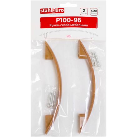 Ручка УЗК_скоба меб.StahlBuro P100-96(16635) KOD дерево 2шт/уп
