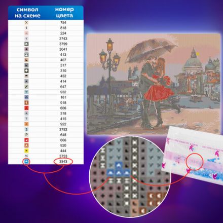 Картина стразами (алмазная мозаика) 40х50 см, ОСТРОВ СОКРОВИЩ "Прогулка под зонтом", без подрамника, 662420