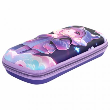 Пенал ЮНЛАНДИЯ, 1 отделение, 1 откидная планка, карман, EVA покрытие soft-touch, 22х10х5 см, "Sky Girl", 273183