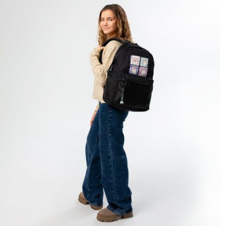 Рюкзак BRAUBERG FASHION CITY универсальный, карман-антивор, "Hamsters", черный, 44х31х16 см, 273840