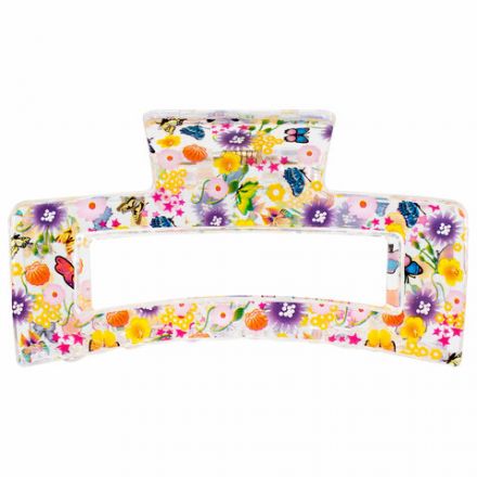 Краб для волос 8,5 см, прозрачный с рисунком, АССОРТИ, MONTE VITA (МОНТЕ ВИТА), 457005