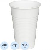 Стакан одноразовый 200мл белый для хол/гор., эконом, КОМУС ПП 100шт/уп