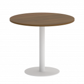 Home Office Стол круглый VR.SP-5-90.1 Орех/Белый металл 900*900*750 Home Office Стол круглый VR.SP-5-90.1 Орех/Белый металл 900*900*750
