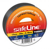Изолента SafeLine THERMO 19мм х 20м х 0,18 мм черный, термостойкая (25266)