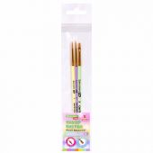 Кисти СИНТЕТИКА набор 3 шт. (круглые № 1, 2, плоская № 3), пакет с европодвесом, BRAUBERG KIDS, 201078