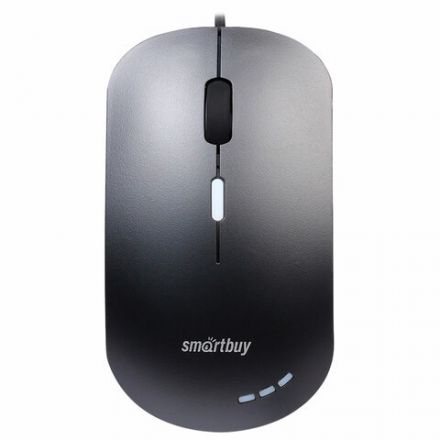 Мышь проводная бесшумная SMARTBUY 288-K, USB, 2 кнопки + 1 колесо, оптическая, черная, 02019, SBM-288-K