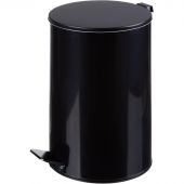 Ведро для мусора с педалью 20 л оцинкованная сталь черное (25х40 см)