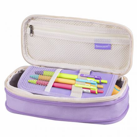 Пенал-трансформер BRAUBERG, полиэстер, 22х10х3 см, "Digital lavender", 271562 Пенал-трансформер BRAUBERG, полиэстер, 22х10х3 см, "Digital lavender", 271562