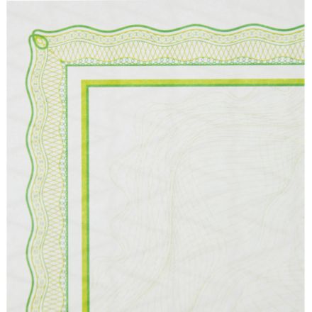 Сертификат-бумага А4  Attache зелен рамка с узором с водян знаками, 50шт/уп