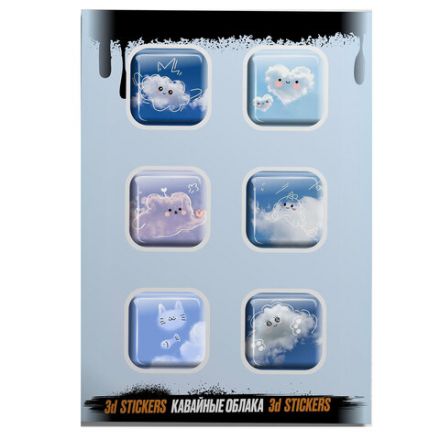 Наклейки объемные эпоксидные на телефон, 6-8 шт. на листе, "СТИЛЬНЫЕ ДИЗАЙНЫ", АССОРТИ, NALEPKING