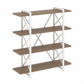 Loft Стеллаж на регулируемых опорах-4 полки VR.L-MST.O-4.8V Дуб аризона/Белый металл 1200*400*1280