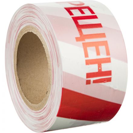 Лента оградительная красно-белая ПРОХОД ЗАПРЕЩЕН, 75мм х250м, 6шт/уп