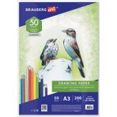 Бумага для рисования и графики А3, 50 л., 200 г/м2, ВАТМАН ГОЗНАК СПб, в коробке, BRAUBERG ART, 114490