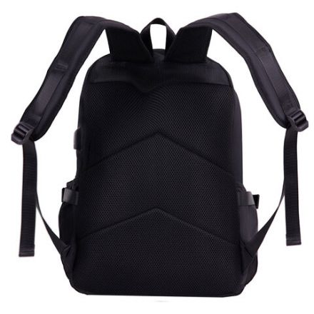 Рюкзак HEIKKI FUSION (ХЕЙКИ) универсальный, USB-порт, черный с белыми вставками, 45х31х15 см, 272578