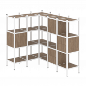 Loft Угловой внутренний стеллаж наборный VR.L-30 Дуб аризона/Белый металл 1278*1278*1458