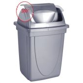 Корзина для бумаг, 12 л, цельная, с вращающейся крышкой, металлик, КР92 Корзина для бумаг, 12 л, цельная, с вращающейся крышкой, металлик, КР92