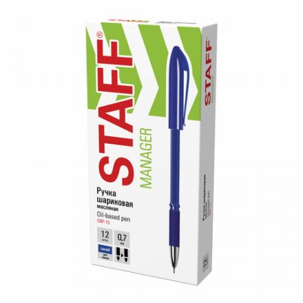 Ручка шариковая масляная с грипом STAFF "Manager OBP-10", СИНЯЯ, узел 0,7 мм, линия письма 0,35 мм, 143743 Ручка шариковая масляная с грипом STAFF "Manager OBP-10", СИНЯЯ, узел 0,7 мм, линия письма 0,35 мм, 143743