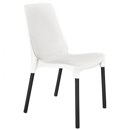 Стул для столовых EL_SHT-S75 пластик белый/черный муар 1922