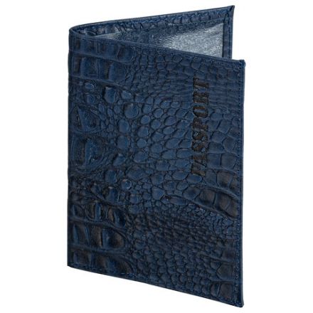 Обложка для паспорта натуральная кожа кайман, "PASSPORT", темно-синяя, BRAUBERG, 237196 Обложка для паспорта натуральная кожа кайман, "PASSPORT", темно-синяя, BRAUBERG, 237196
